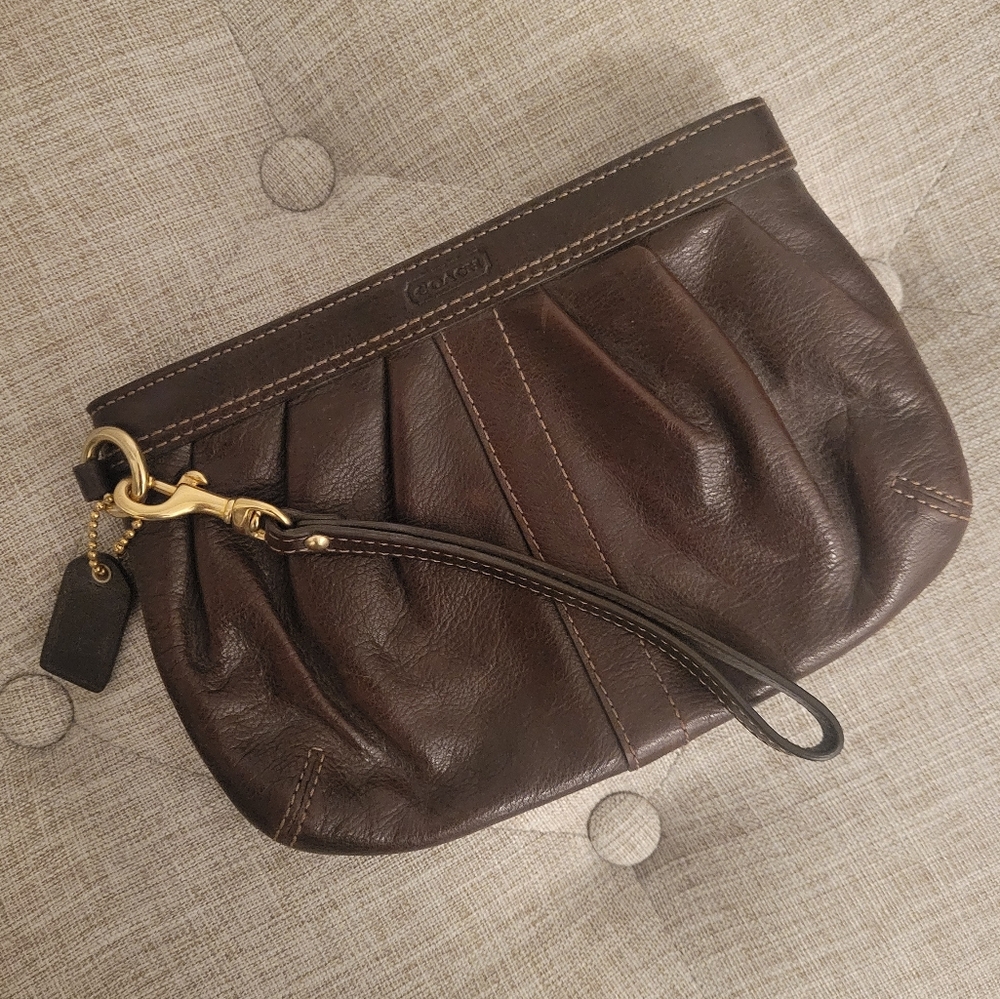 Coach Brown Wristlet